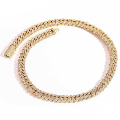 10mm Bubble Cuban Link Moissanite Chain for Men – S925 Sterling Silver Luxury Hip Hop Necklace - CaratixJewelry