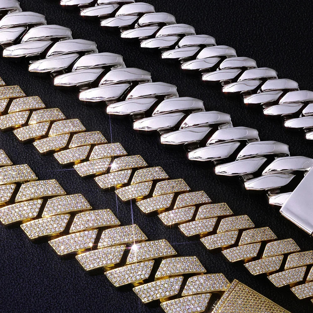 Rapper Iced Out Chain Four Row Cuban Zircon - CaratixJewelry