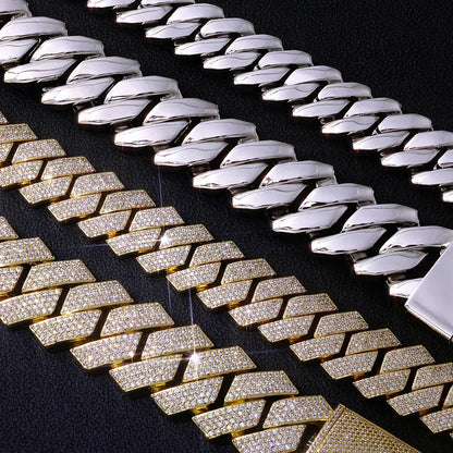 Rapper Iced Out Chain Four Row Cuban Zircon - CaratixJewelry