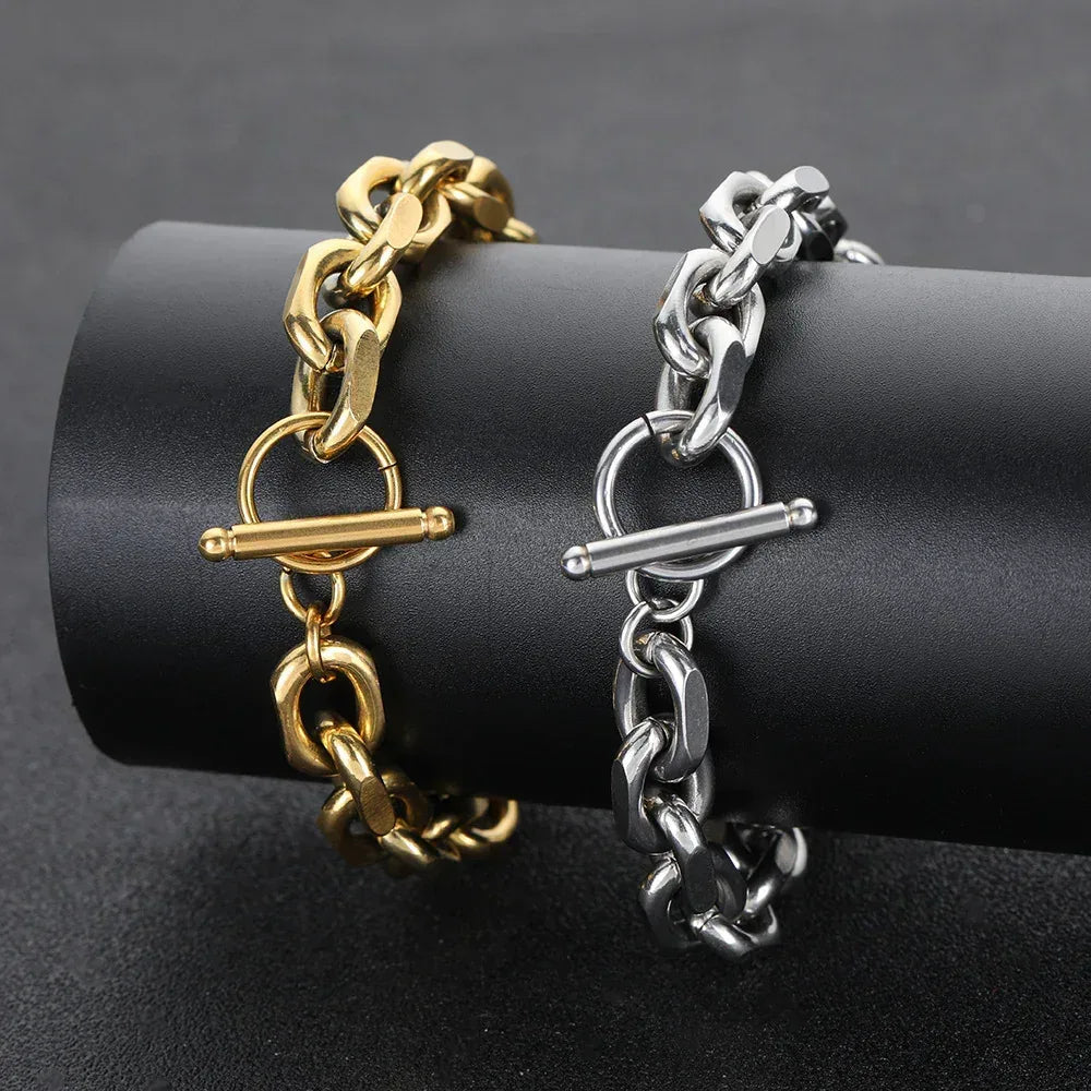 Stainless Steel Cross O Chain Necklace Bracelet Hip Hop Jewelry | Caratix Jewelry - CaratixJewelry