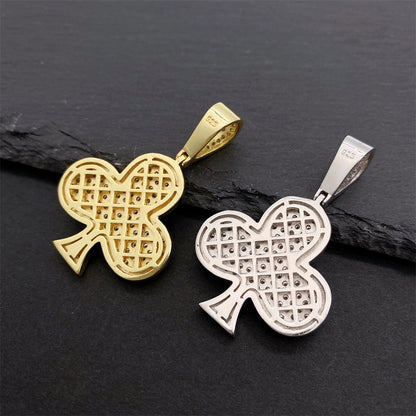 S925 Silver Moissanite Plum Blossom Pendant | Iced Out Flower Charm for Tennis Chains | Caratix