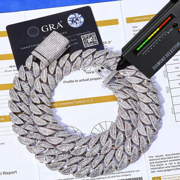 20mm T-Cut Moissanite Cuban Link Chain – Custom S925 Sterling Silver Iced-Out Hip Hop Men’s Streetwear Necklace - CaratixJewelry