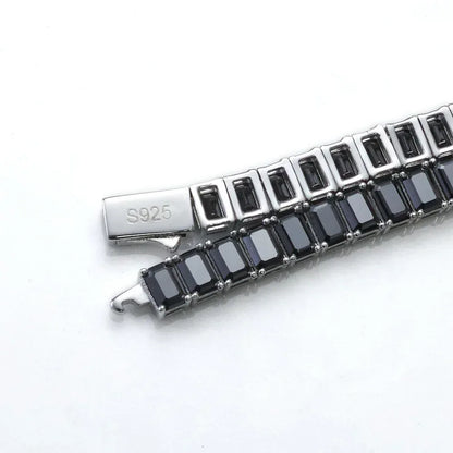 6mm Rectangular Moissanite Tennis Chain Necklace for Women – S925 Sterling Silver Luxury Hip Hop Jewelry - CaratixJewelry