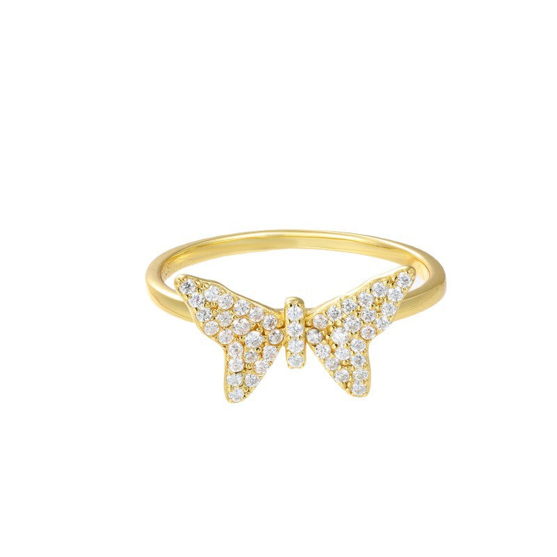 Iced Out Moissanite Butterfly Flower Ring S925 | Caratix