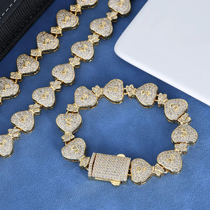 15mm Money Bag Cuban Chain Zircon Hip Hop Jewelry - CaratixJewelry