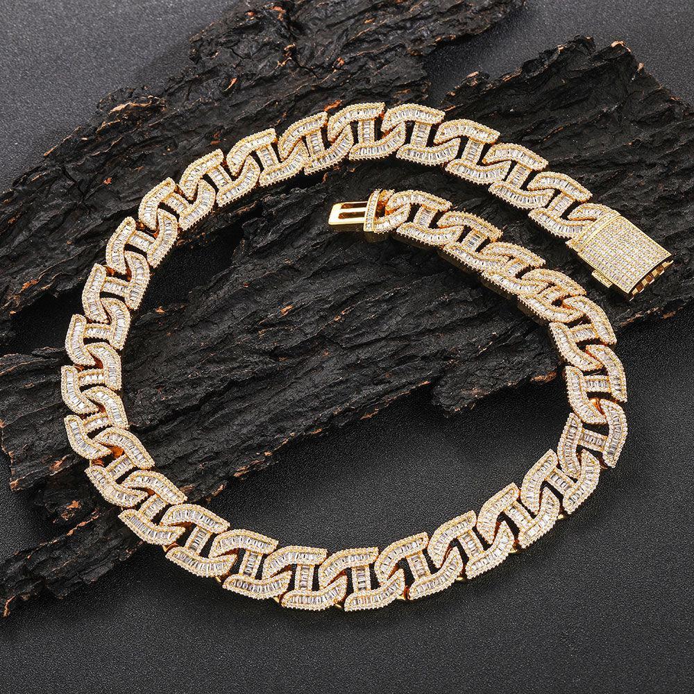 16mm Pig Nose Cuban Chain Mixed Set Zircon - CaratixJewelry