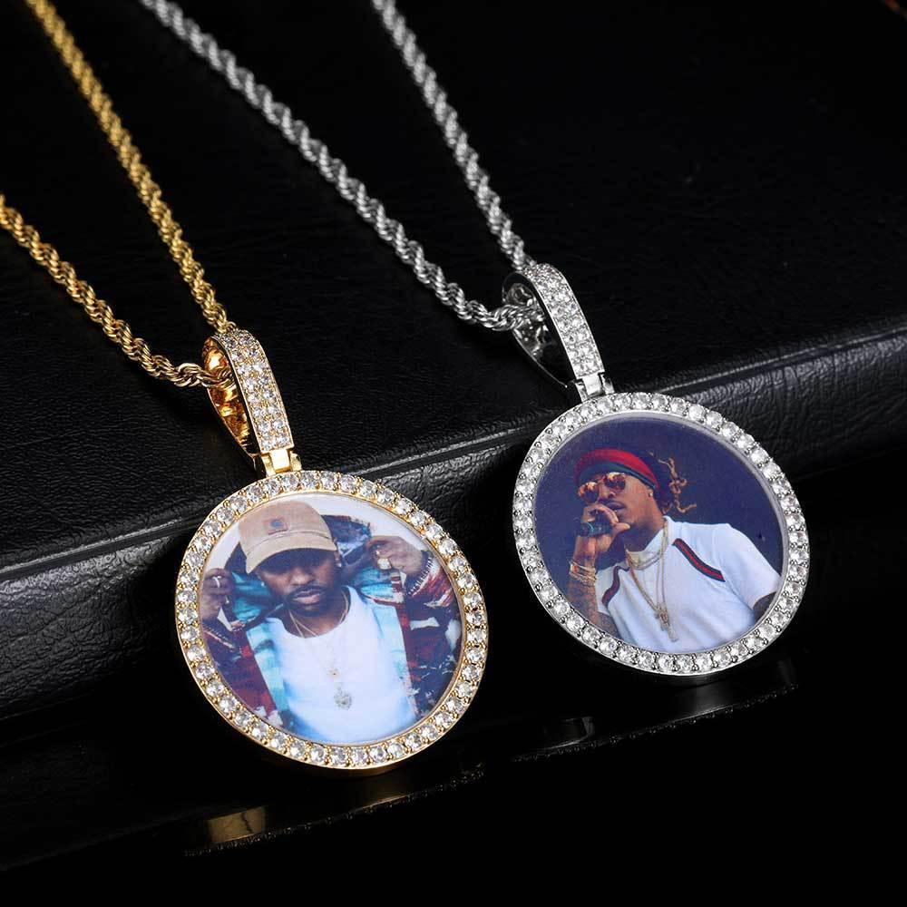 Custom Photo Pendant DIY Necklace with Full Frame for Men | Caratix Jewelry - CaratixJewelry