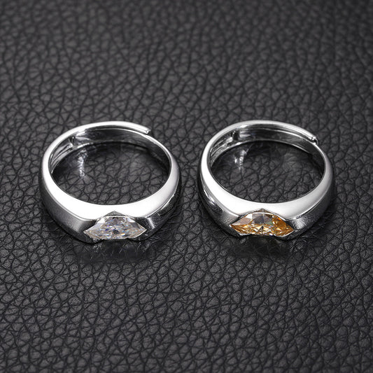 Moissanite Eye of Horus Ring 925 Silver Adjustable | Caratix