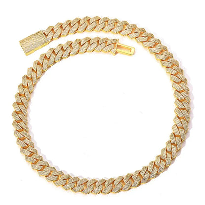 Custom 15mm 4 Row Rhombus Cuban Link Chain Bracelet | Caratix - CaratixJewelry