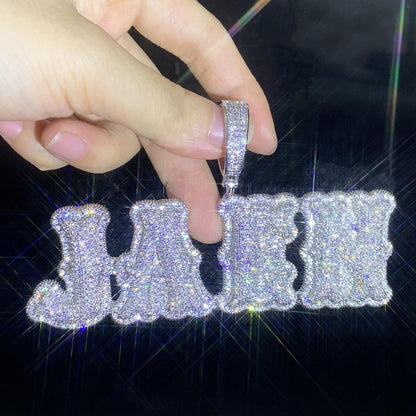 Bone-Style Letter Pendant Necklace | Iced Out CZ Hip Hop Alphabet Jewelry - CaratixJewelry