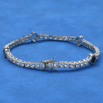 Custom S925 Silver Enamel Clover Bracelet | Chic Gold Chain Rapper Style Accents | Caratix - CaratixJewelry