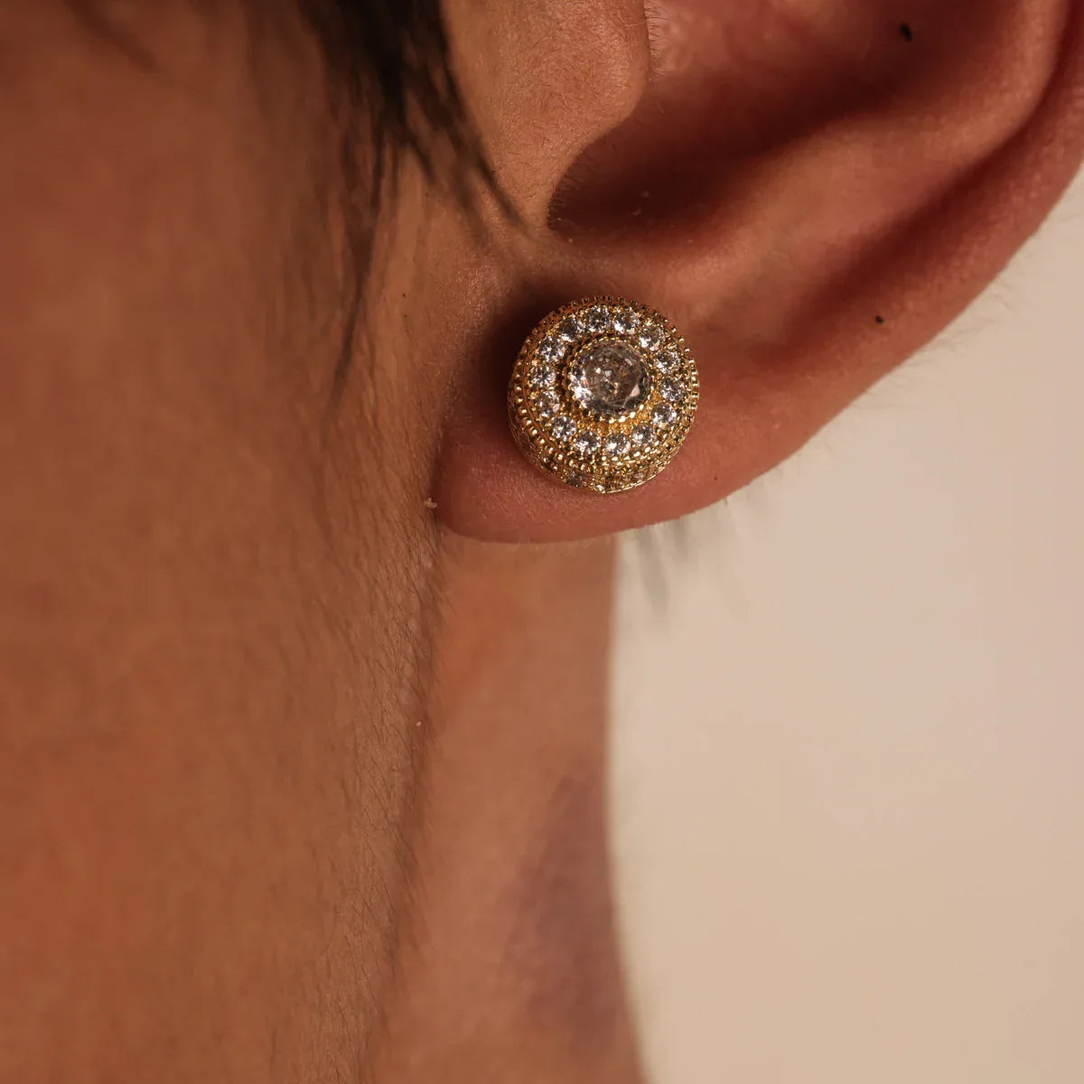 Iced Out Hip Hop Studs - Square & Round CZ Earrings for Men