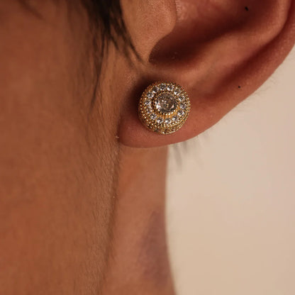 Iced Out Hip Hop Studs - Square & Round CZ Earrings for Men