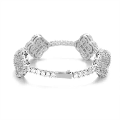 Iced Out Tennis Chain Zircon Bracelet with Spring Clasp for Men | Caratix Jewelry - CaratixJewelry