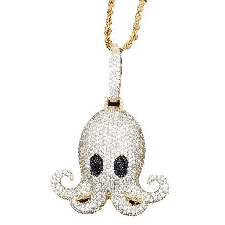 Men's Kraken Sea Monster Necklace | Premium Copper CZ Marine Jewelry Caratix - CaratixJewelry