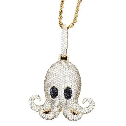 Men's Kraken Sea Monster Necklace | Premium Copper CZ Marine Jewelry Caratix - CaratixJewelry