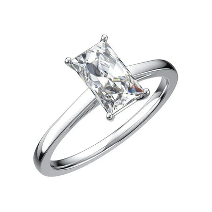 1ct Emerald Cut Moissanite Ring | S925 Silver 18K Gold Plated | Caratix