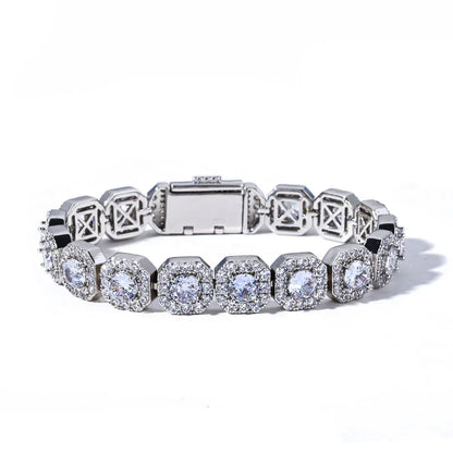 10mm Square Tennis Chain Iced-Out Zircon Bracelet for Men | Caratix Jewelry - CaratixJewelry