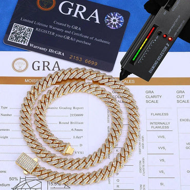 8mm Double-Row Moissanite Cuban Link Chain for Men – S925 Sterling Silver Custom Luxury Hip Hop Necklace - CaratixJewelry