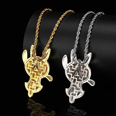Cartoon Powerpuff Girls Pendant Necklace with Copper Frame and Zircon Stones for Men | Caratix Jewelry - CaratixJewelry