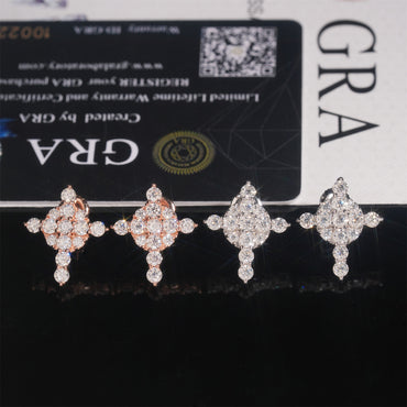 S925 Sterling Silver Moissanite Stud Earrings | D Color VVS1 Solitaire | Caratix