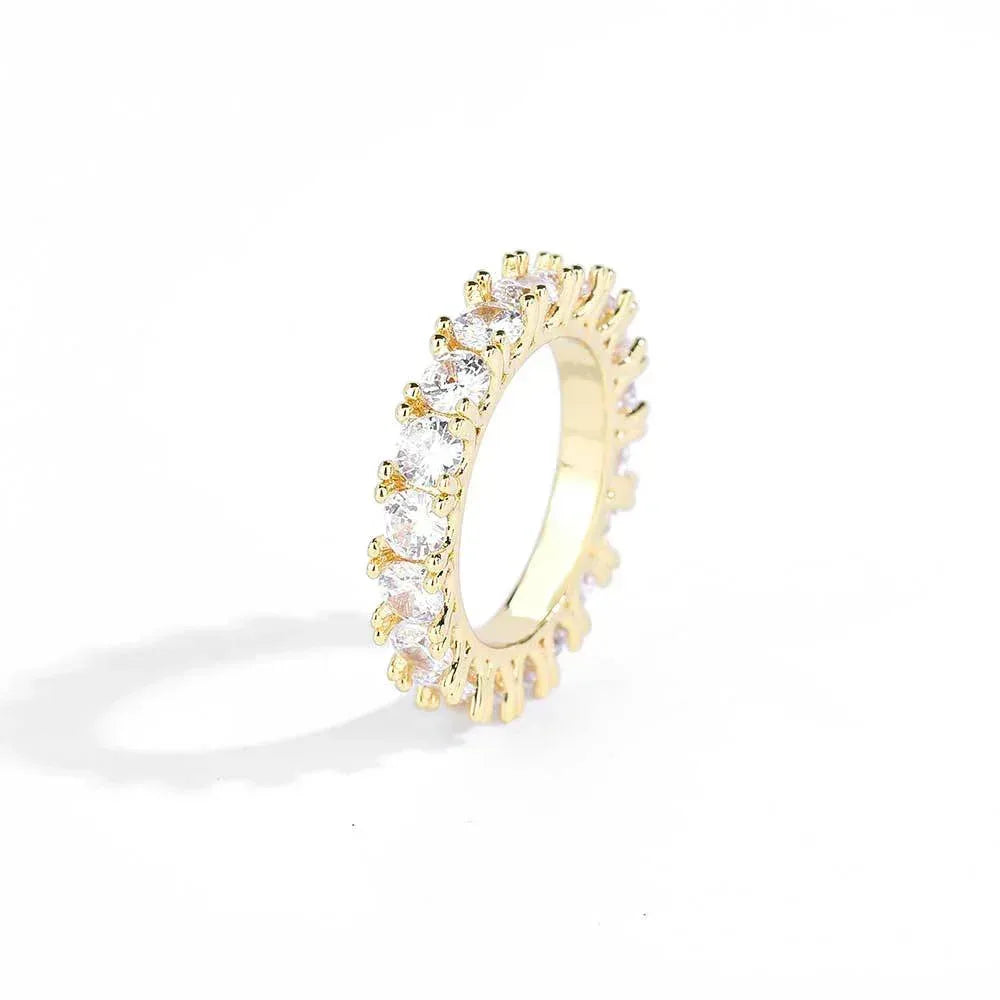 4mm Single-Row Zircon Ring for Men | Trendy Hip Hop Jewelry | Caratix Jewelry - CaratixJewelry