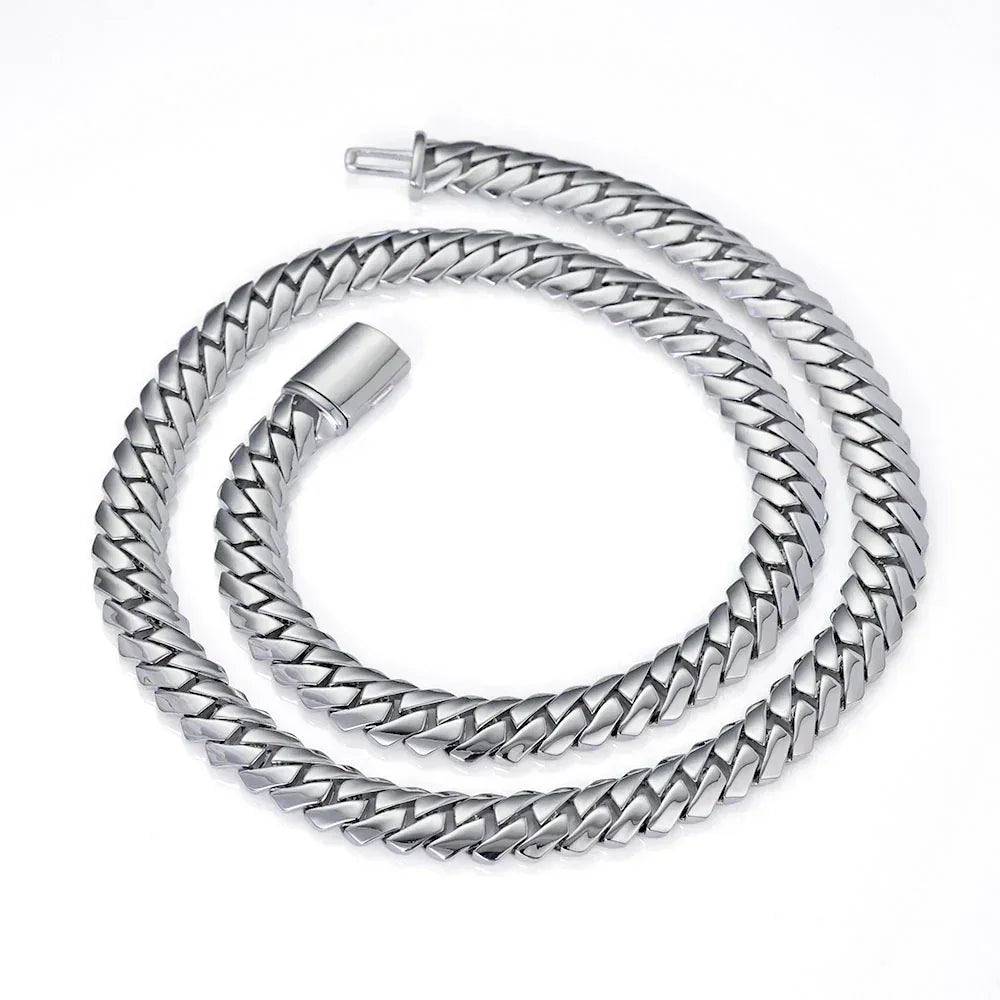 Custom 12mm Plain Rhombus Cuban Link Rapper Chain for Men | Caratix - CaratixJewelry