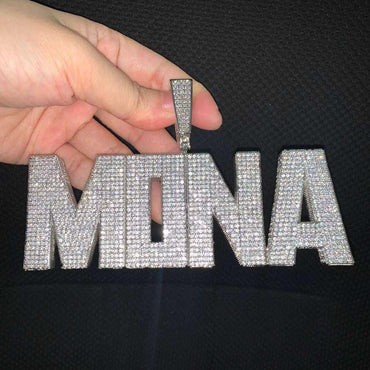Iced Out Letter Pendant | DIY CZ Initial Hip Hop Necklace for Trendy Streetwear - CaratixJewelry