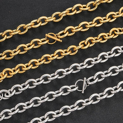 12mm Stainless Steel Cross O Chain Necklace Short Hip Hop Style for Men | Caratix Jewelry - CaratixJewelry