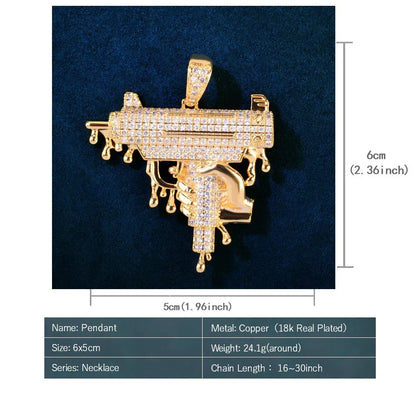 Hip Hop Rapper Style Pendant | CZ Iced Out Men’s Street Dance Trend Necklace - CaratixJewelry