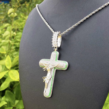 Minimalist Iced Out Cross Necklace | Men's Versatile Hip Hop Accessory - CaratixJewelry