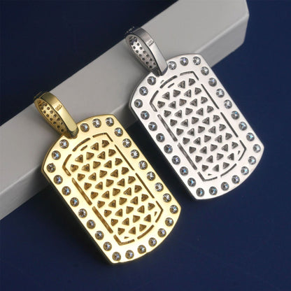 2026 New S925 Sterling Silver Moissanite Rectangle Pendant | Iced Out Bar Charm | Caratix