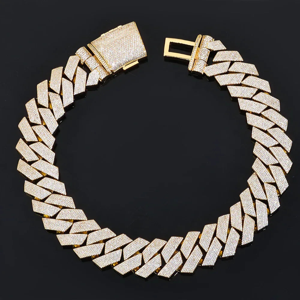 36mm Iced Out Cut Cuban Chain Zircon - CaratixJewelry