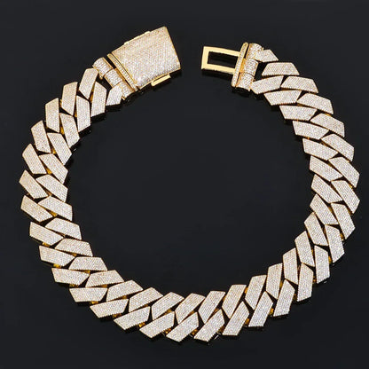 36mm Iced Out Cut Cuban Chain Zircon - CaratixJewelry