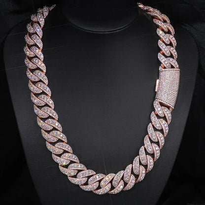 22mm Bubble Moissanite Cuban Link Chain – Custom S925 Sterling Silver Iced-Out Hip Hop Men’s Luxury Streetwear Necklace - CaratixJewelry