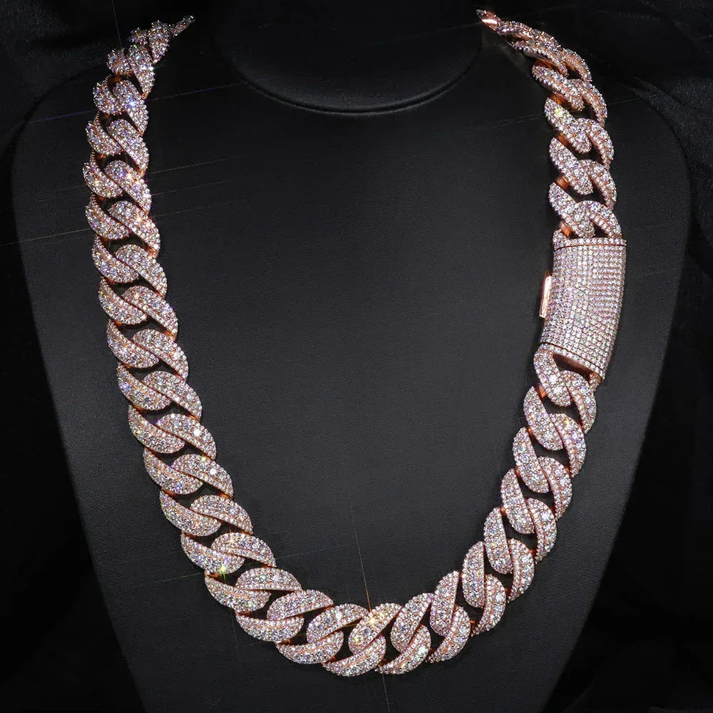 Rapper Iced Out Chain 22mm Bubble Cuban Zircon - CaratixJewelry