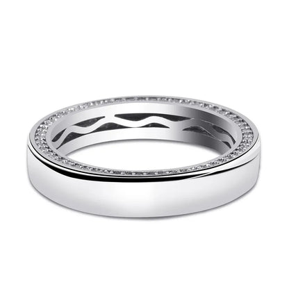 S925 Sterling Silver Ring | Minimalist Couple's Zirconia Band | Caratix