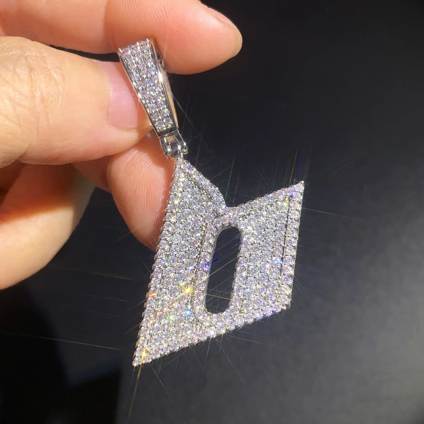 Iced Out Letter & Number Pendant | CZ Hip Hop Bling Fashion Necklace - CaratixJewelry