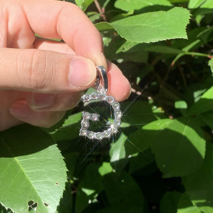 Single Row Letter Pendant | CZ Iced Out Hip Hop DIY Initial Streetwear Necklace - CaratixJewelry