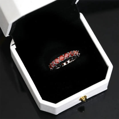 4mm Colored Moissanite Band Ring | S925 Silver Unisex Iced Out Hip Hop Jewelry - CaratixJewelry