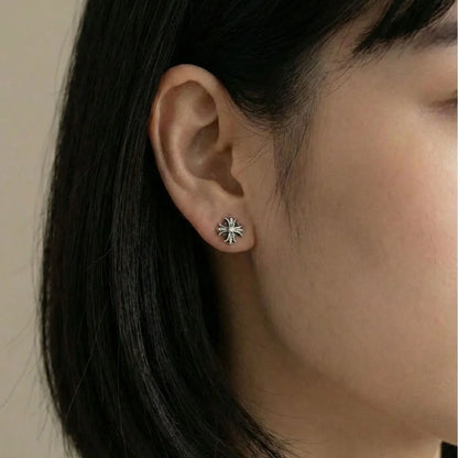 Vintage Iced Out Cross Magnetic Earrings - Retro Hip Hop Style