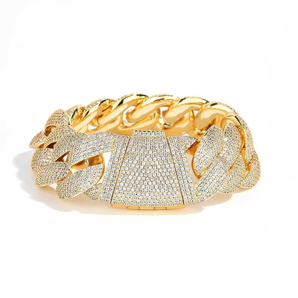 24mm Bubble Cuban Link Bracelet Iced-Out Zircon Hip Hop Jewelry - CaratixJewelry