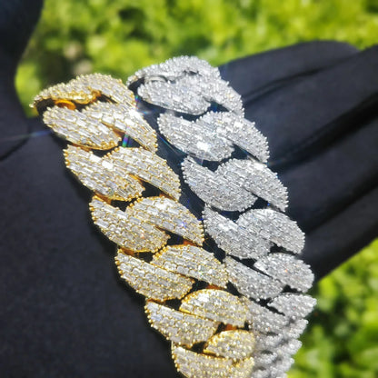 T-Shape Cuban Chain Necklace with Crescent Slanted Clasp | Hip Hop Street Jewelry | Caratix Jewelry - CaratixJewelry