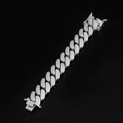 22mm Four Row Cuban Chain Necklace Zircon - CaratixJewelry