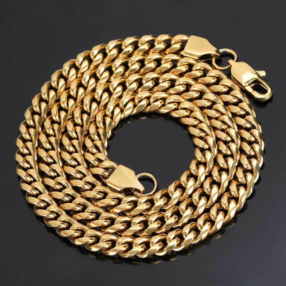 Snake Head Cuban Chain Necklace with Box Clasp 18K Gold Plated for Men | Caratix Jewelry - CaratixJewelry