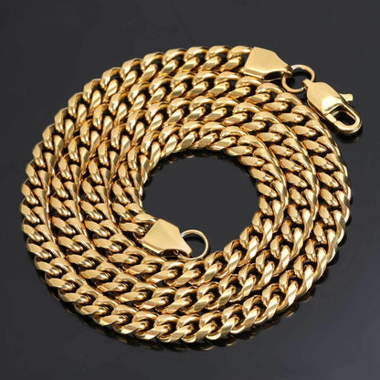 Snake Head Cuban Chain Necklace with Box Clasp 18K Gold Plated for Men | Caratix Jewelry - CaratixJewelry