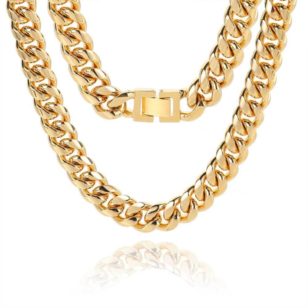 Stainless Steel Cuban Chain Necklace with Jewelry Clasp Titanium Steel for Men | Caratix Jewelry - CaratixJewelry