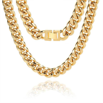 Stainless Steel Cuban Chain Necklace with Jewelry Clasp Titanium Steel for Men | Caratix Jewelry - CaratixJewelry
