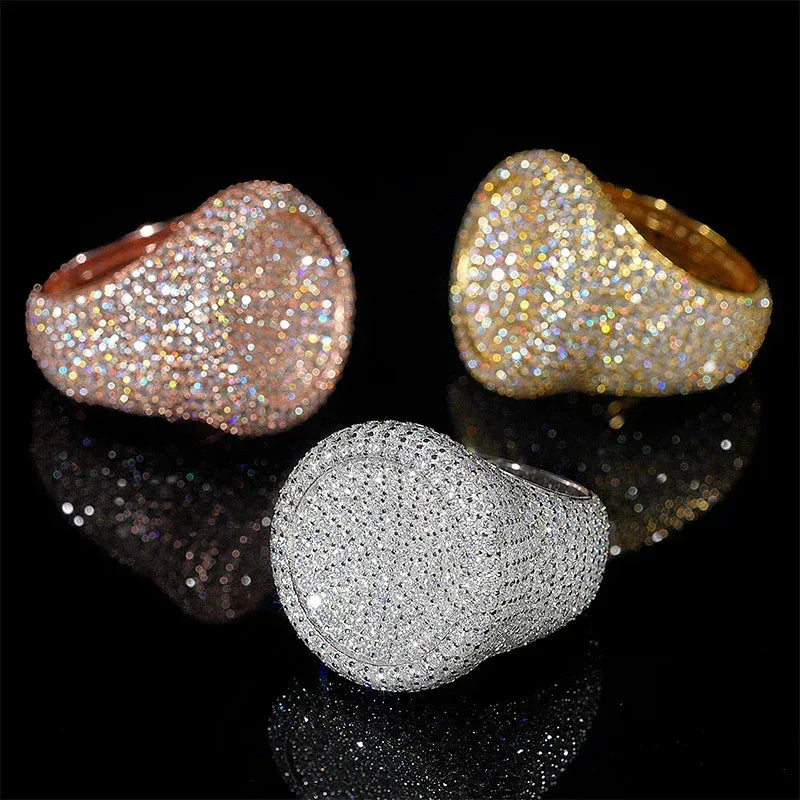 Men’s D-Color Moissanite Hip Hop Ring | S925 Silver Iced Out Fashion Jewelry - CaratixJewelry