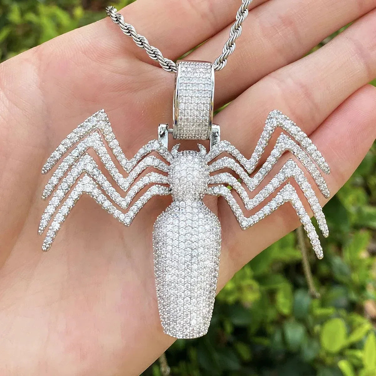 Men's Real Copper CZ Necklace | Luxury 3D Arachnid Jewelry - CaratixJewelry
